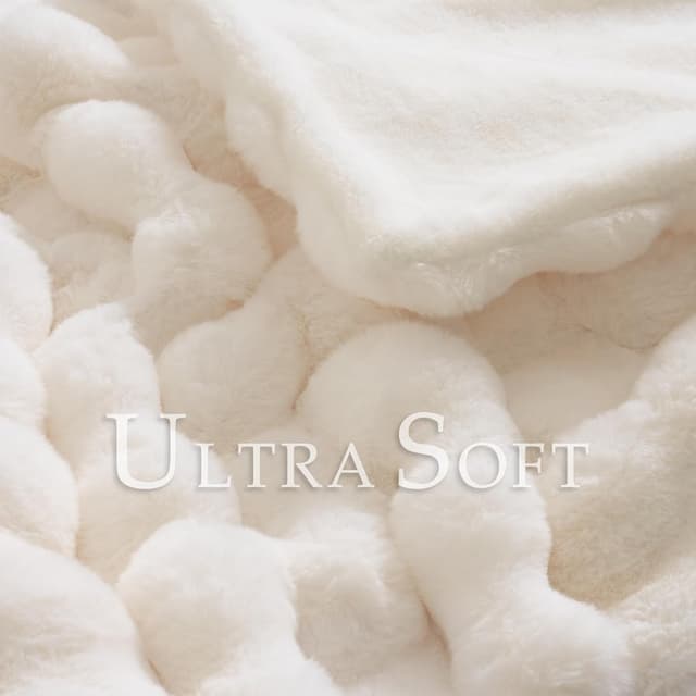 Detalle de BENVWE Faux Fur Throw Blanket 51" x 63" 🛋