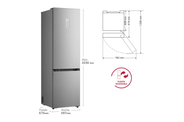 Detalle 2 de LG GBBSJ21EPY Frigorífico combi 375 l Inox antihuellas