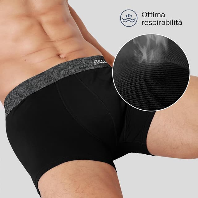 Detalle de Fullluwaa Boxer Uomo 10 Pezzi in cotone 95% con elastico, taglie M-4XL