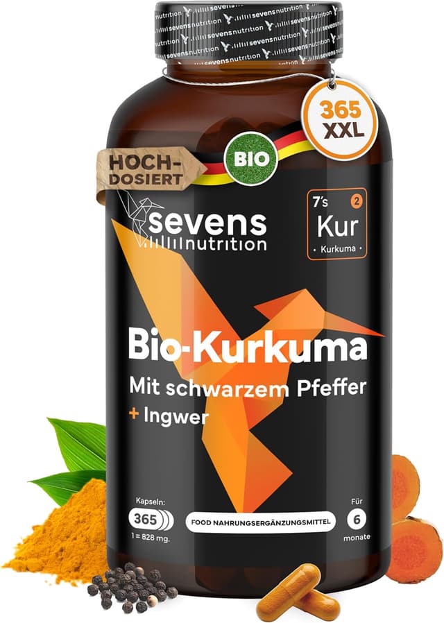 Detalle de Sevens Nutrition Kurkuma Kapseln 365 đź’Š