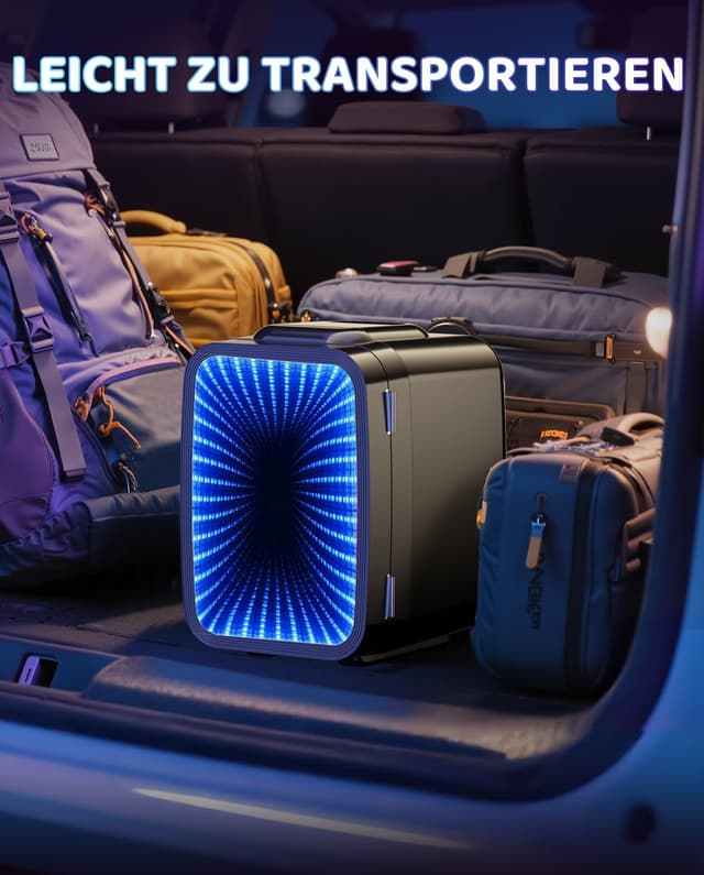 Detalle de LIGIANT MF01C Mini Kühlschrank MF01C mit 7 Lichtmodi, Blink-Effekt und Kühl-/Warmfunktion (4 l, 6 Dosen)