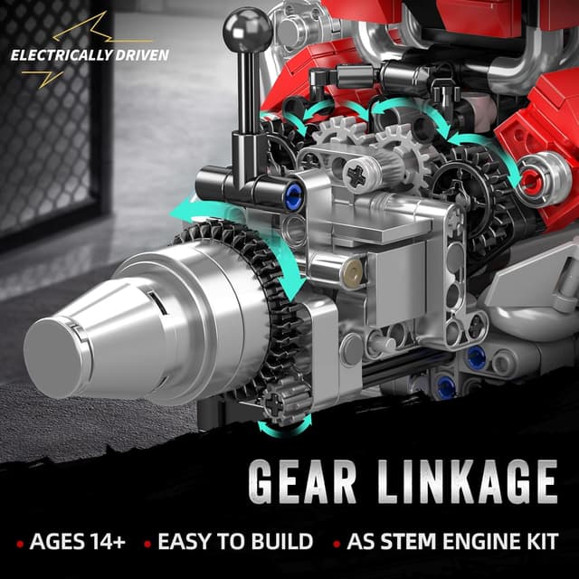 Detalle de Mould King 10204 V8 moteur 750 pièces