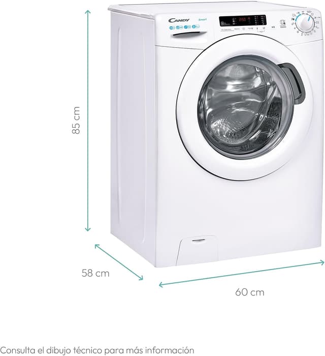 Detalle de Candy Smart CS 14102DE/1-S, Lavadora 10 KG, Con Asistente