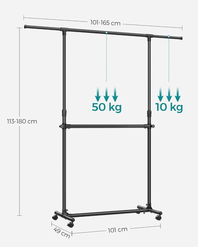 Thumbnail 3 de SONGMICS LLR401B01 Stand appendiabiti 113-180 cm