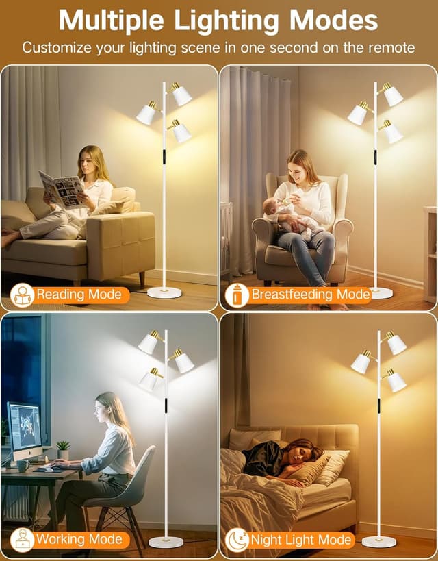 Thumbnail 6 de OUTON Lampada da Terra LED dimmerabile con telecomando e controllo touch, 36W