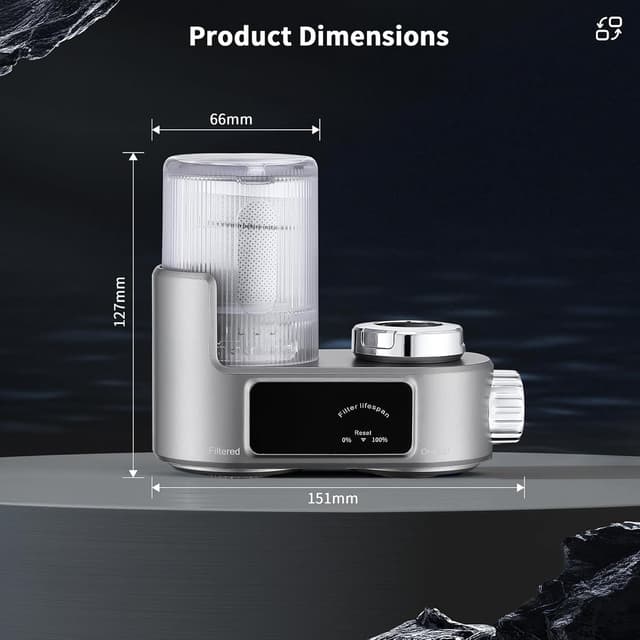 Detalle 2 de HOMELODY Wasserfilter Wasserhahn mit LED Anzeige 🚰