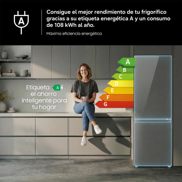 Detalle 2 de Samsung RB53DG706AS9EF frigorífico combi 75 cm No Frost