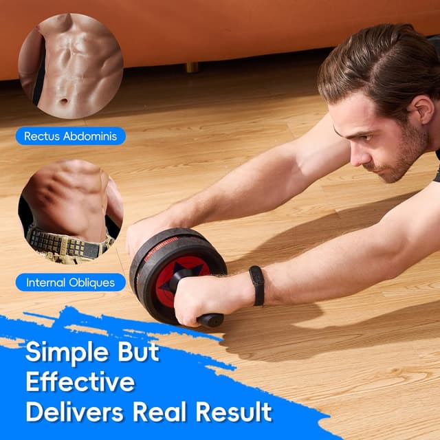 Detalle de EnterSports Ab Rollers ab wheel with two knee mats for home training