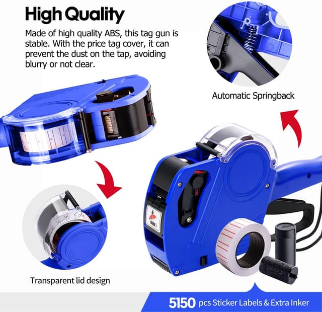 Thumbnail 6 de KPX MX5500 Pistolet d'étiquettes 5150 autocollants 🏷