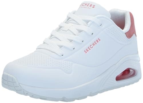 Detalle de Skechers Uno: Zapatillas Mujer Blancas con Detalles Coral