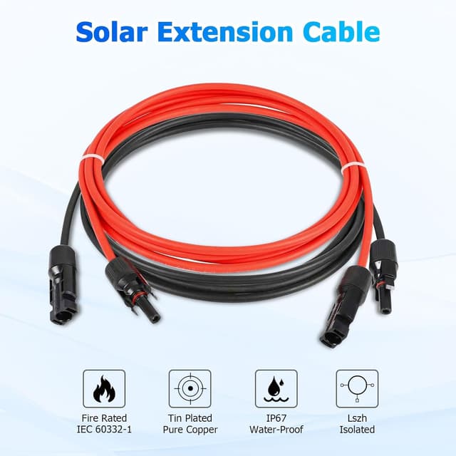 Thumbnail 5 de Wvoillty Solarkabel Verlängerung 4 mm²