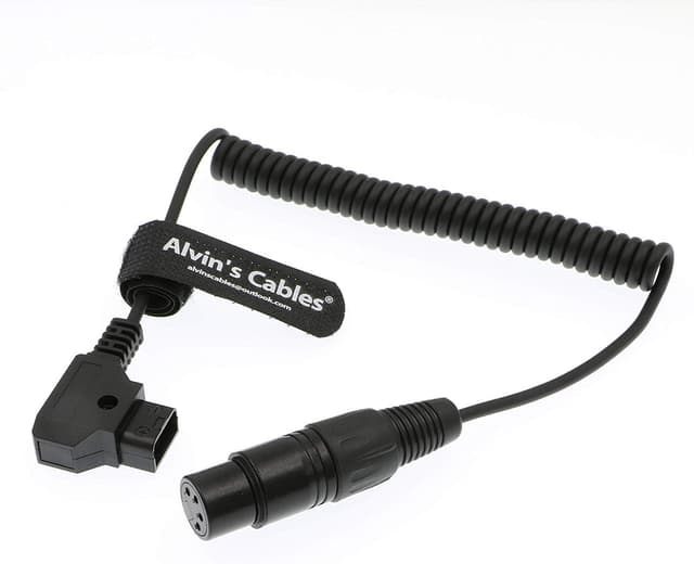 Detalle 2 de Alvin's Cables XLR 4 Pin Female to D-Tap Coiled Power Cable for Practilite 602 & compatible camcorder/monitors