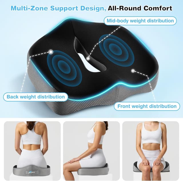 Detalle de POOTACK memory foam seat cushion pad