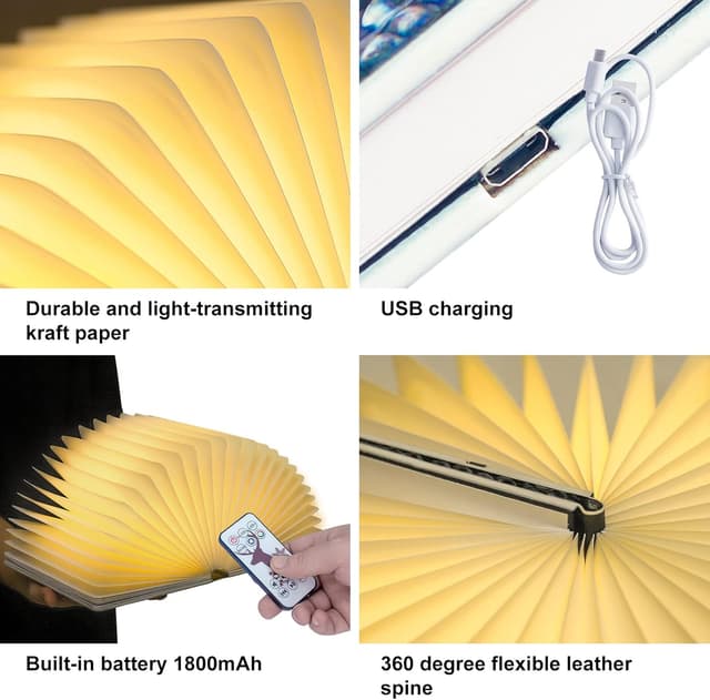 Detalle de QXMGCBOK 3D Drachen-Relief Bluetooth-Buchlautsprecher mit Nachtlicht – tragbar & drehbar