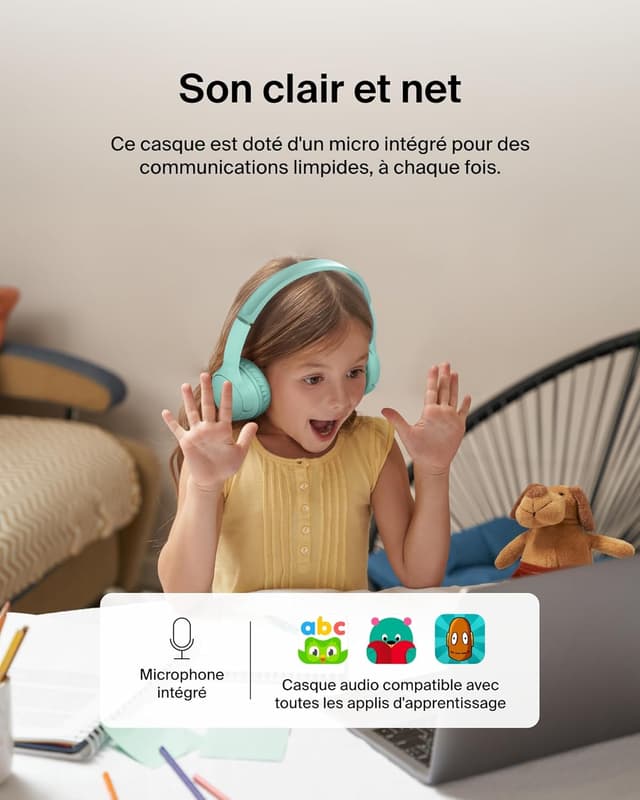 Thumbnail 5 de Belkin SoundForm Mini Casque Audio pour Enfants Vert