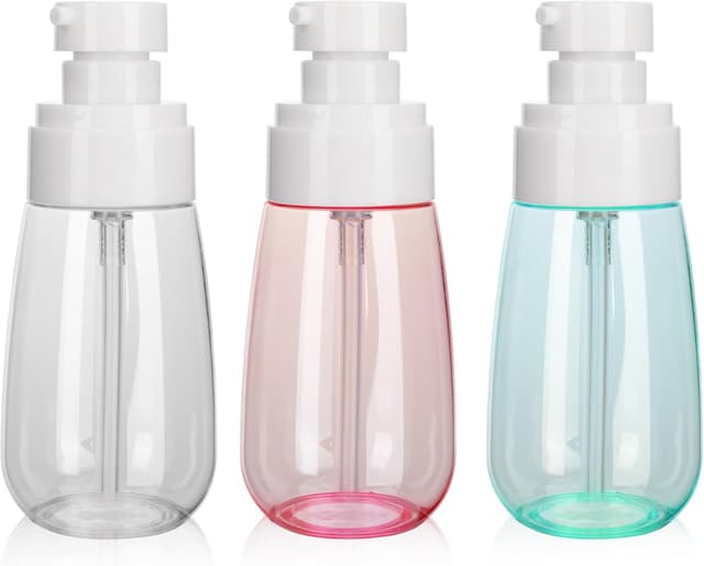 Detalle de Lammcou Mini flacons spray à brume fine (lot de 3) rechargeables, anti-fuite, format voyage TSA