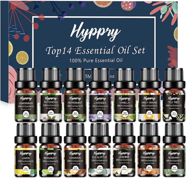 Detalle de Hyppry Essential Oils Set 14 x 5ml for Aromatherapy