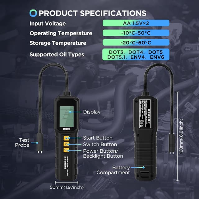 Thumbnail 6 de LUTIFIX AS501 Brake Fluid Tester 2.8in