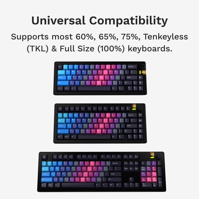 Detalle 2 de Glorious Gaming Afterparty GPBT Gradient Keycaps (135-Key PBT) — MX-Compatible ANSI US for 60% to 100% Keyboards