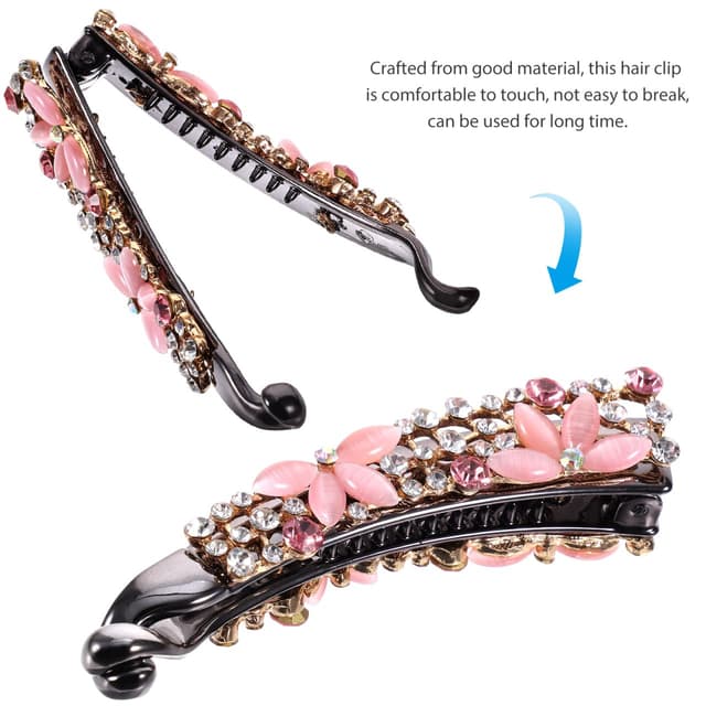 Detalle de FOMIYES Rhinestone Bananenhaarklammer – elegante Haarspange für Pferdeschwanz & Alltag