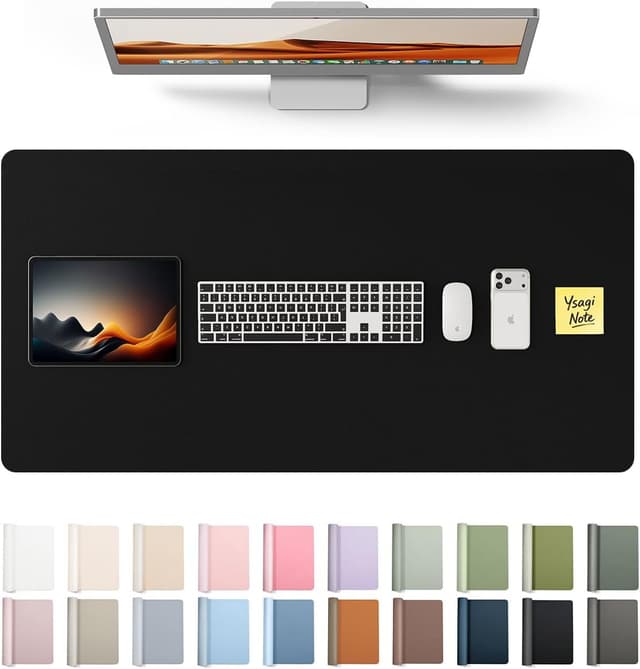 Detalle de YSAGi leather desk mat 100 x 50cm