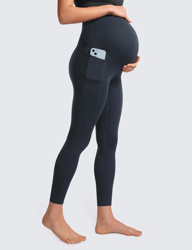 Detalle de CRZ YOGA Butterluxe leggings premaman con tasche per allenamento yoga (63 cm)