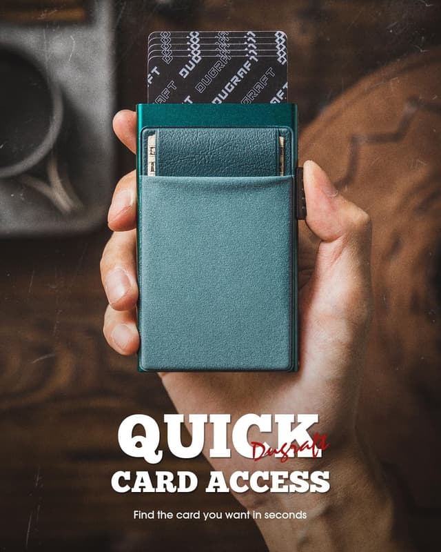Thumbnail 1 de DUGRAFT Pop-Up RFID Card Wallet Emerald