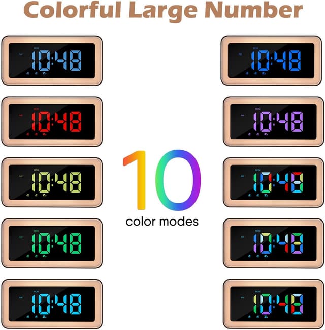 Detalle de ANNNGUL Reveil Lumineux numérique pour enfant/ado avec veilleuse et gradateur