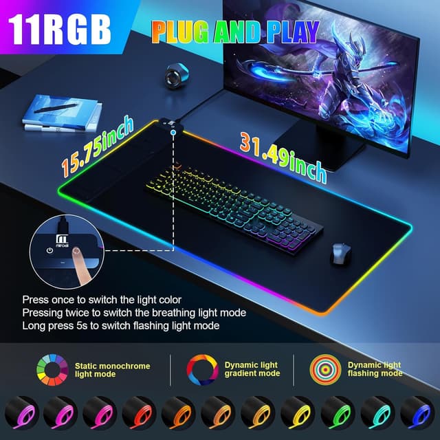 Thumbnail 3 de Wireless Charging Desk Mat 15W Mousepad