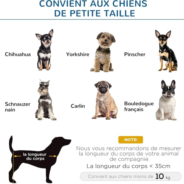 Detalle 2 de PawHut lit surélevé pour chiens et chats (tissu Oxford/textilène) bleu et noir 61 x 46 x 18 cm