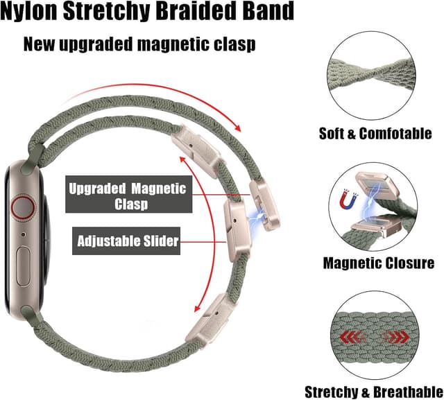Detalle de HITZEE nylon magnetic Apple Watch strap