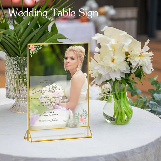 Detalle 2 de LUOBAO 5x7 Gold Acrylic Sign Holder 12 Pack 🪧