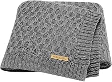 Detalle de Neiwech Cellular Baby Blanket 100x80cm Grey