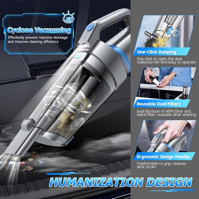 Thumbnail 5 de JONYJ Handheld Vacuum Cordless 400ml