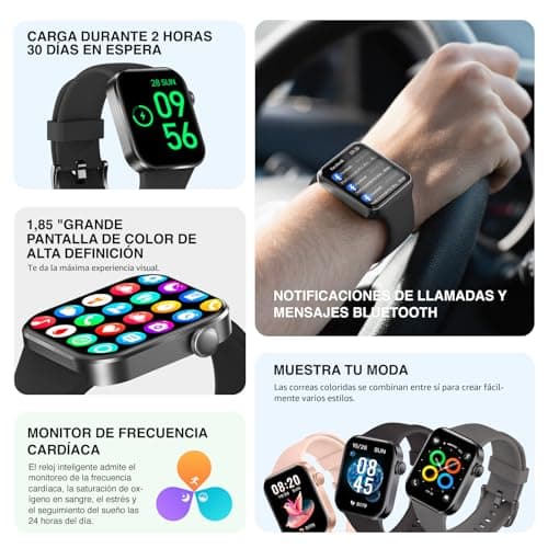 Detalle 2 de ASEEYIRJ Reloj Inteligente P2 para mujer y hombre con llamadas Bluetooth, pantalla 1.85” y IP68
