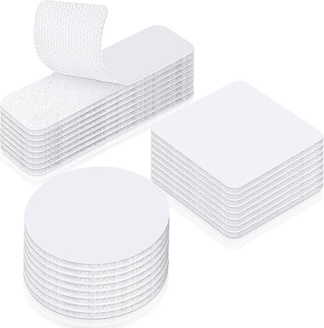 Detalle de HOMMAND Feltro Adesivo Forte Biadesivo con sistema hook & loop (24 pezzi) bianco