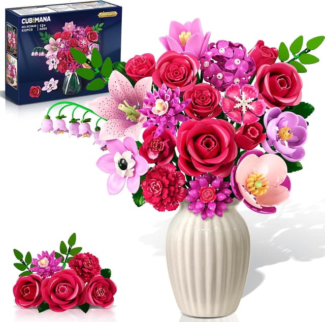 Imagen de CUBIMANA Flowers Bouquet Building Set 21 💐 en OfertitasTOP