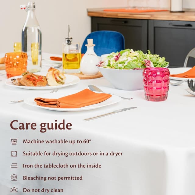 Detalle de Flowen tovaglia antimacchia rettangolare impermeabile bianca 140x180 (Made in Italy)