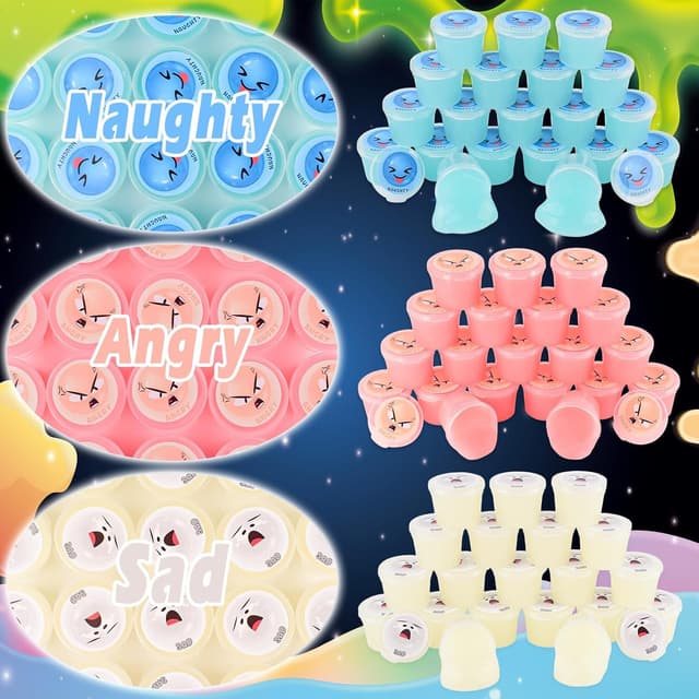 Thumbnail 6 de 120 Pack Galaxy Slime Kit for Kids – Glow in the Dark DIY Luminous Slime (neon colours)