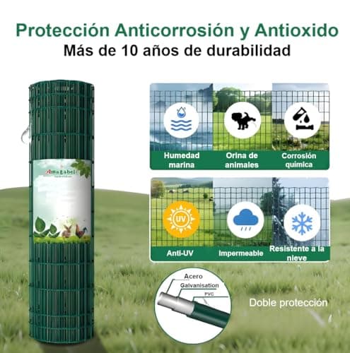 Thumbnail 3 de Amagabeli Malla de Alambre PVC 1x25m para Jardín