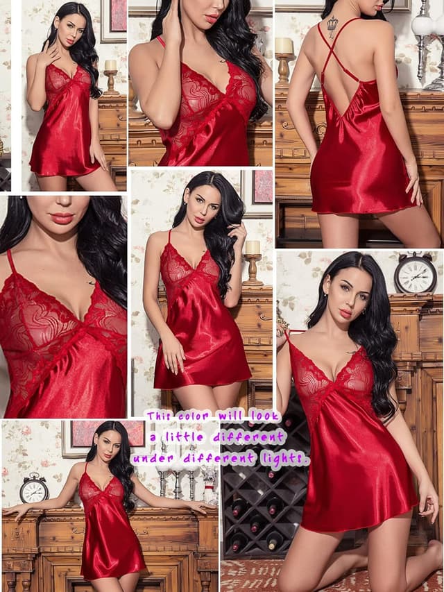 Thumbnail 6 de Avidlove Satin Chemise V Neck 95% Polyester 🌙