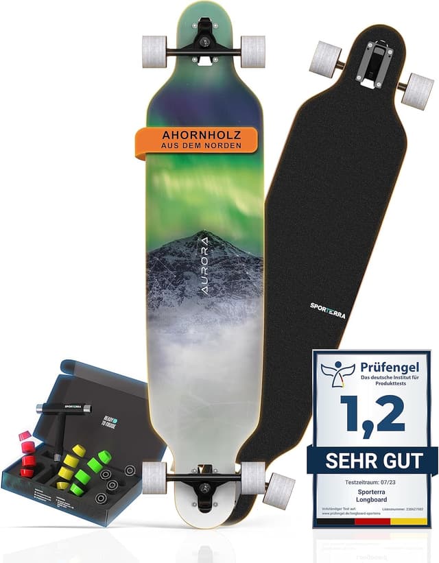 Thumbnail 6 de Sporterra Longboard (Sommer-Angebot) – Longboard für Erwachsene und Jugendliche mit Ahorn-Deck