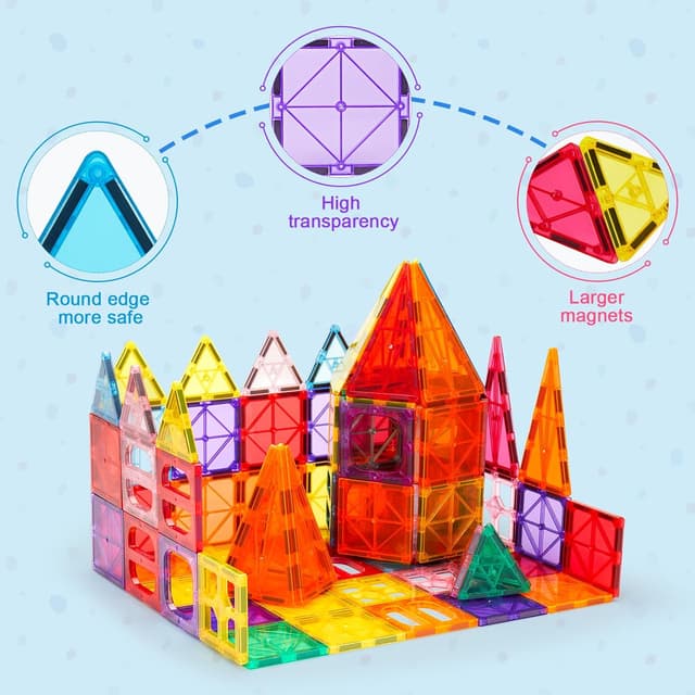 Detalle de Ryoichi 138-piece Magnetic Tiles Set 🧩