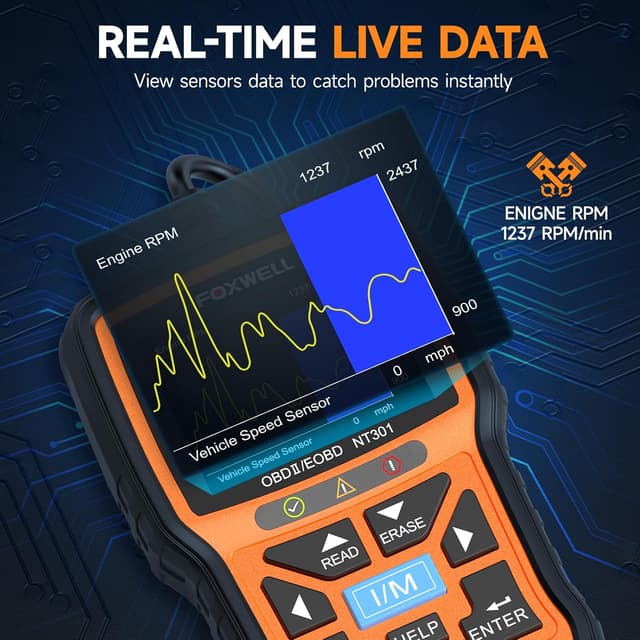 Detalle 2 de FOXWELL NT301 OBD2 Scanner with Live Data