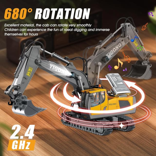 Detalle 2 de KIYTARBOO Ferngesteuerter RC Bagger 11CH 2,4 GHz