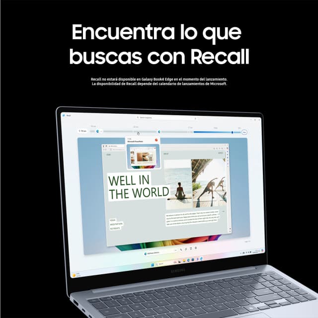 Detalle de Samsung Galaxy Book4 Edge SE (Copilot+PC) con Snapdragon X, 16GB y SSD de 512GB, 15,6 pulgadas y Windows 11