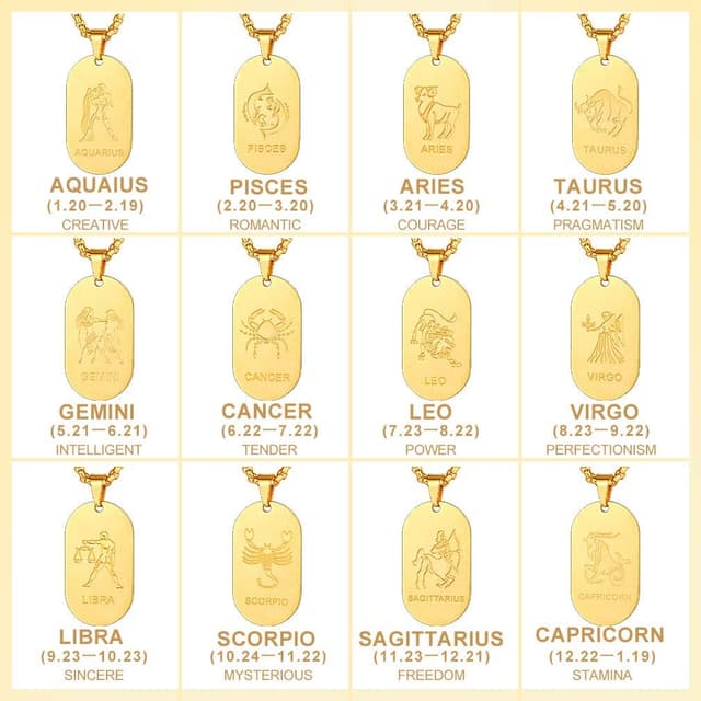 Detalle de Collier signe astrologique acier inox 12