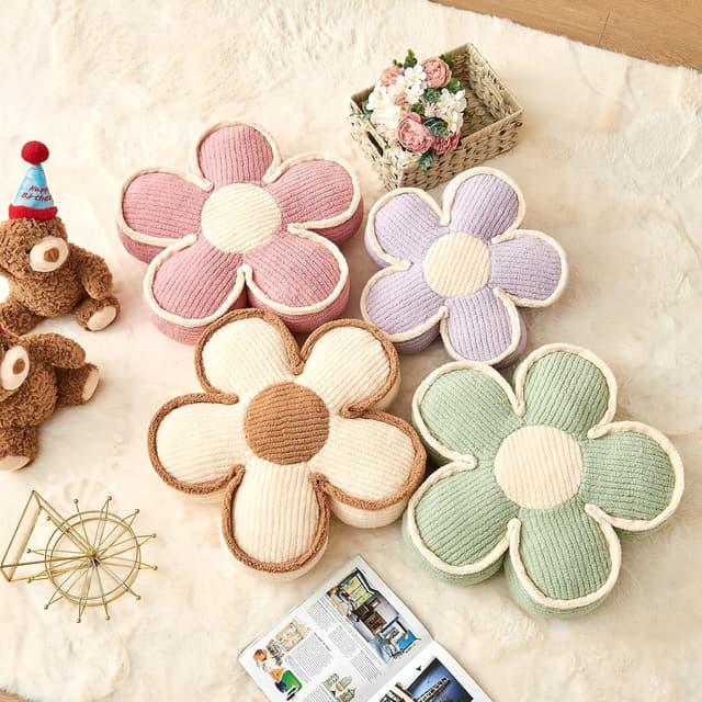 Thumbnail 2 de Mepherl Black Flower Shaped Pillow 13.7" Flower Throw Pillow 🟡🎯?