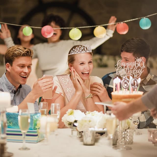 Thumbnail 1 de 60th Birthday decorations for women set