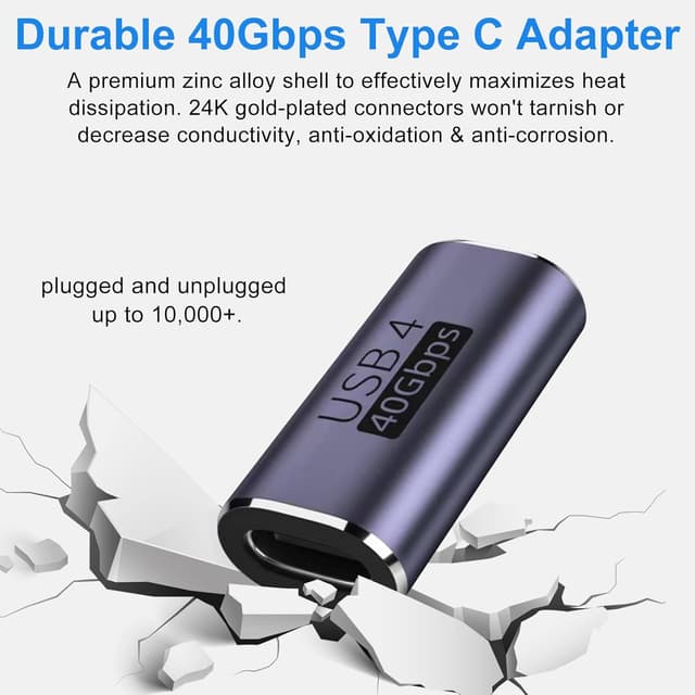 Detalle 2 de Dbilida USB C Buchse auf Buchse Adapter 2er Pack